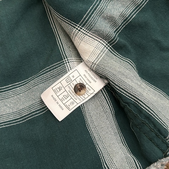 Mens Nomad Green plaid long sleeve button up - S - Picture 6 of 6